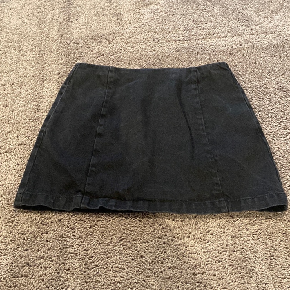 Topshop Moto black denim skirt